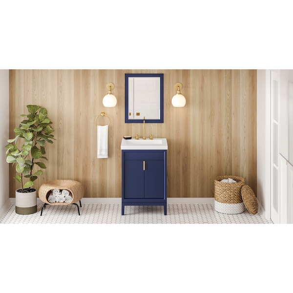 Jeffrey Alexander 24In. Hale Blue Theodora Vanity, Lavante Cultured Marble Vessel Vanity Top, Intgrtd Rctngl Bowl VKITTHE24BLLAR - main
